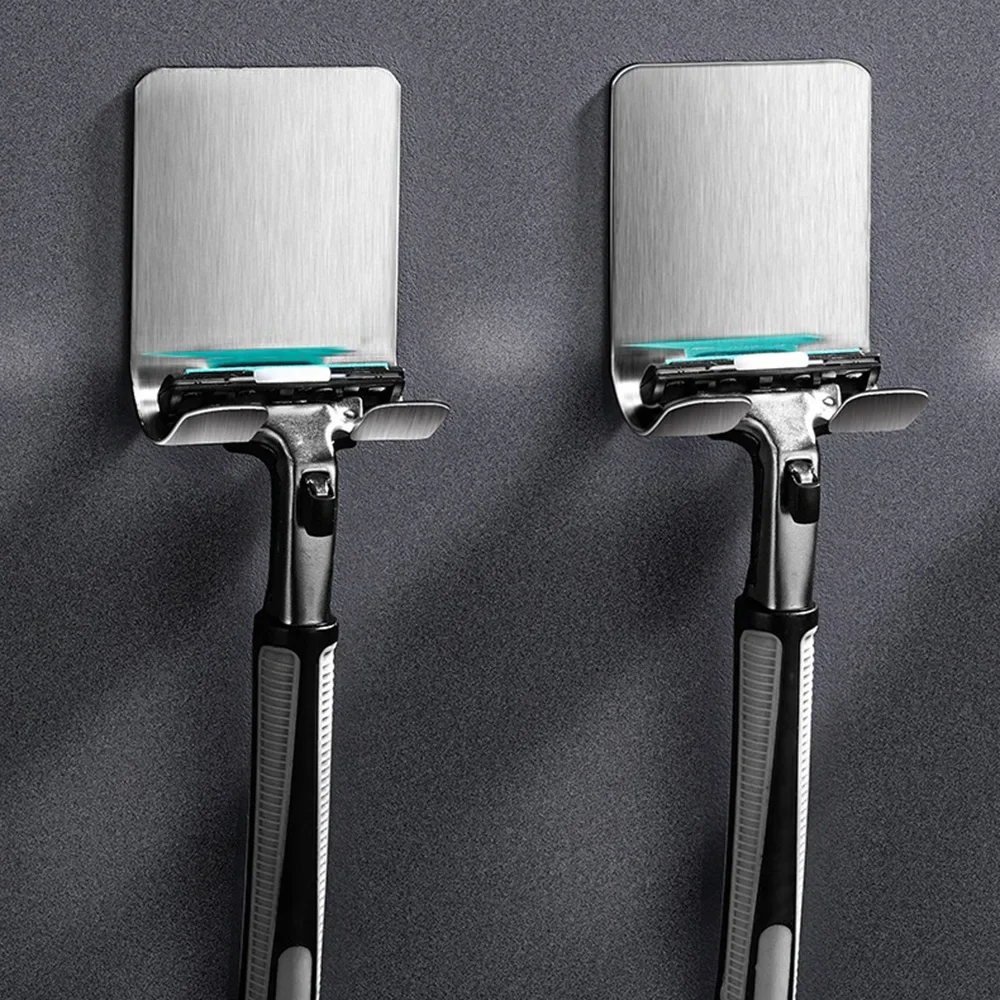 Razor Holder Bathroom Shelf Razor Stand Wall Shower Blade Rack Shaver Holder for Bathroom Hook Hanger Shaving