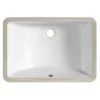 1pc Bathroom Sink Undermount - 18"x11" Modern White Rectangular Vessel Undermount Sink, Porcelain Ceramic Under Counter Lavatory 1