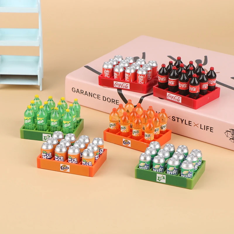 Dollhouse Miniature Soda Drink 1Set 1:12 for DIY Accessory Toy doll house toys soda bottles