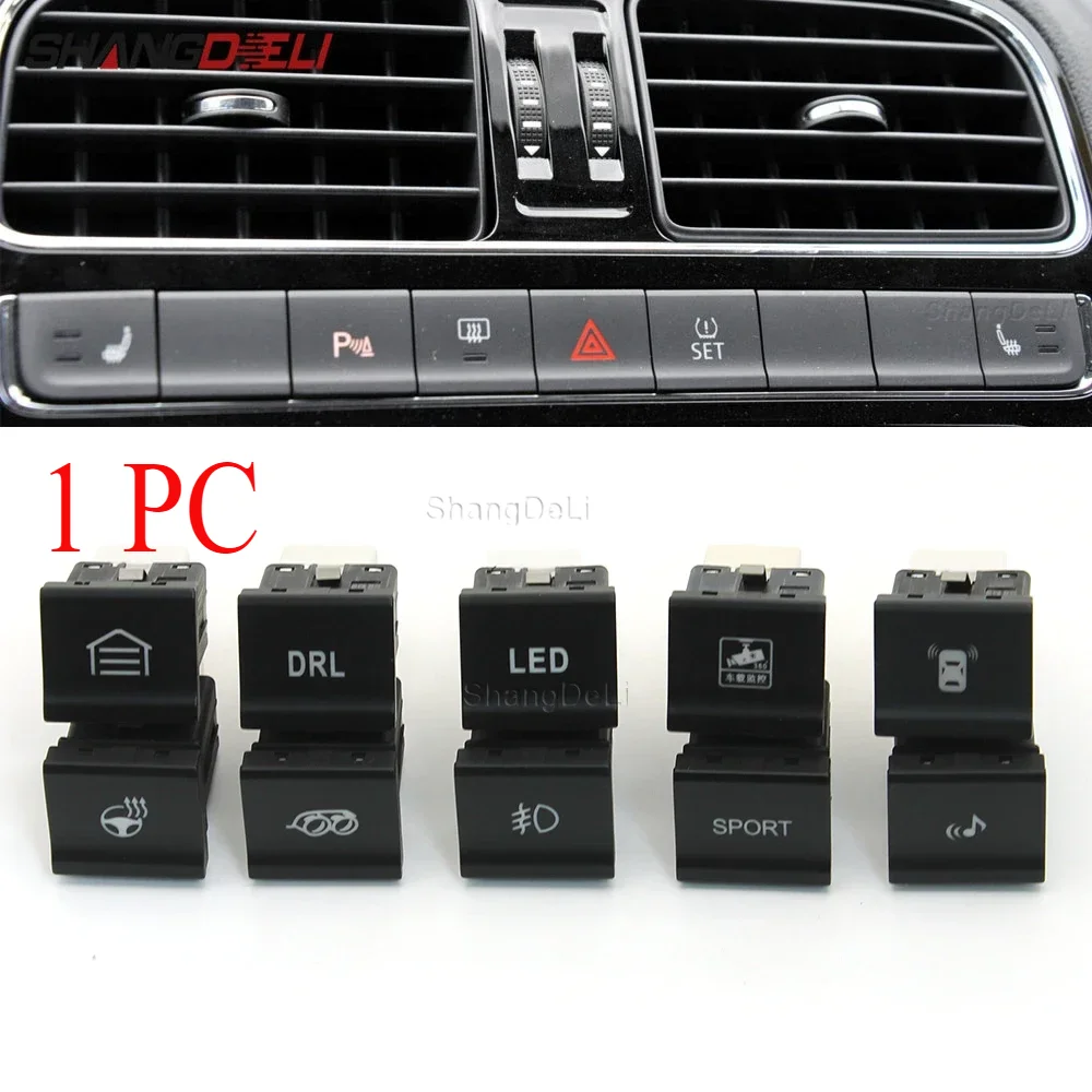 Rotes LED-Tagfahrlicht für Autos, Verpackung, Radarsensor, Ein-/Aus-Schalter mit Musikfunktion, Garagenschalter für VW Polo 6C 2014 2015 Zubehör