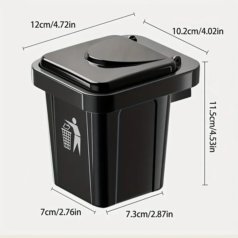 Trash can ashtray with lid stainless steel ashtray bathroom wall hanging notch anti-fly ash ashtray stainless steel ashtray metal ashtray