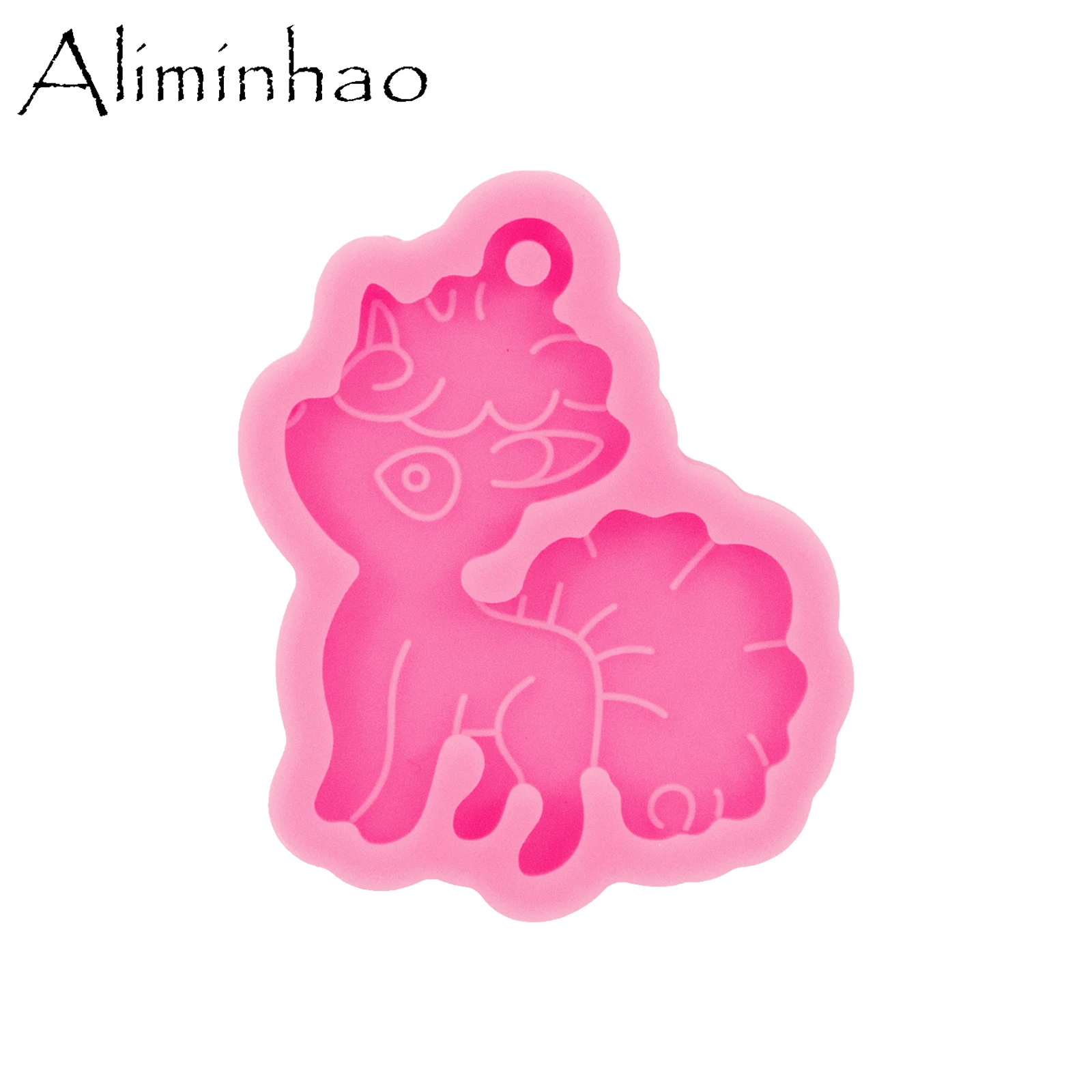 Dy0137 glänzende Einhorn kopf Silikon formen für DIY Schlüssel bund Epoxidharz Pferde form Handwerk Schokolade Fondant Sugar craft – Detail 9
