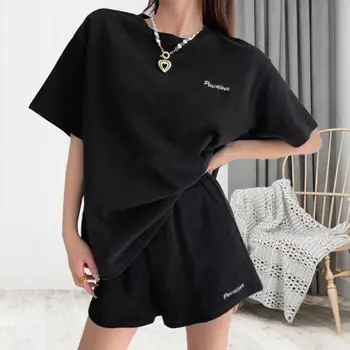 2026 Stylish T-shirt And Pants Set Women's Casual Two-Piece Shorts Set Loose Short Sleeve T-shirts Shorts Sets Summer Loungewear 1