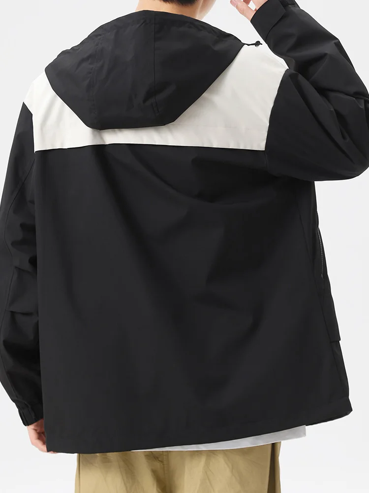 남성용 방수 경량 재킷, 바람막이 트렌치, 오버사이즈, 6XL, 7XL, 8XL, 플러스 사이즈, 블랙 후드, 루즈, 통기성 소프트쉘
