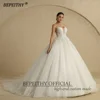 BEPEITHY Customized Luxury Wedding Dresses For Women Spaghetti Straps V Neck Court Train Glitter Bride Beading Bridal Ball Gown 5