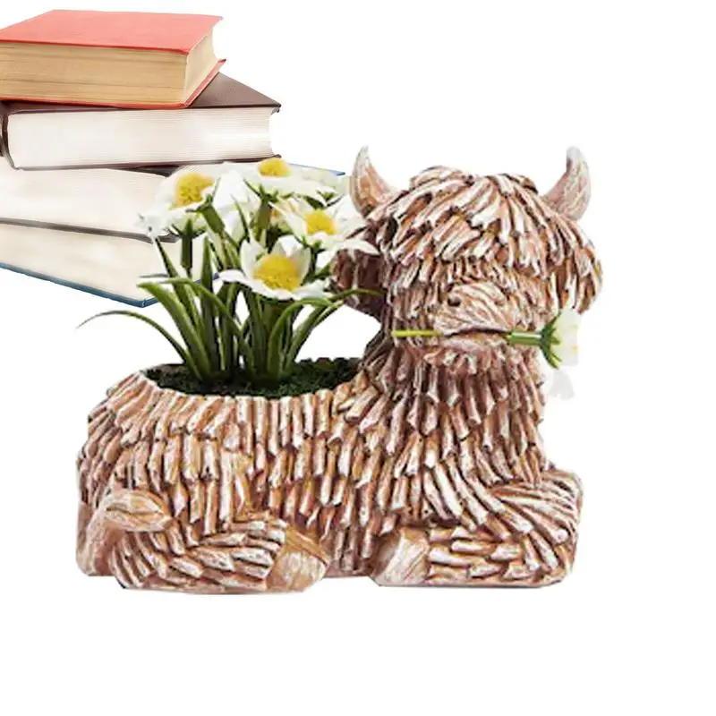 

Animal Planter Resin Plant Pot Animal Figurine Garden Decoration For Living Room Kitchen Desk Outdoor