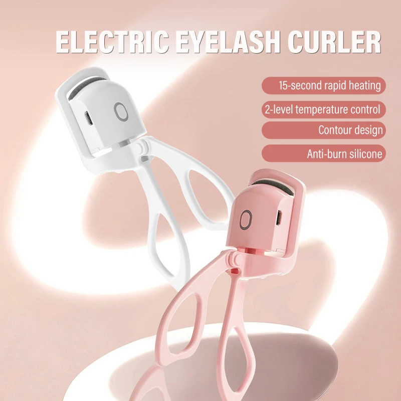 Heated Eyelashes Curler, USB Rechargeable Electric Eyelash Curlers with 2 Level Temp,Quick Heating Lasting Curling Effect Tools