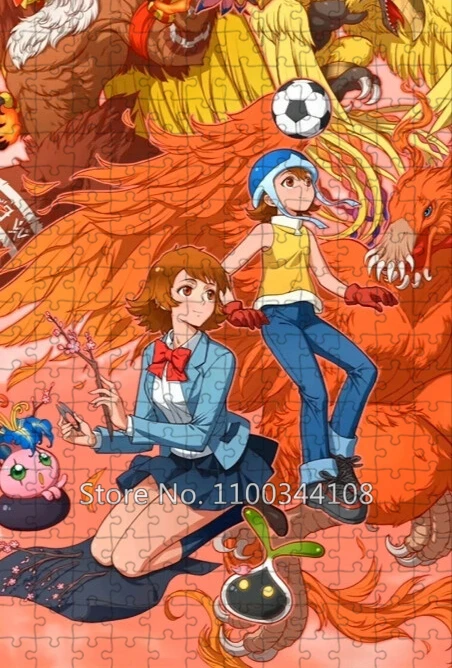 Digimon Adventure Jigsaw Puzzle 300/500/1000 Pieces Digital Monster Paper/wooden Puzzles Children Educational Toys Handmade Gift
