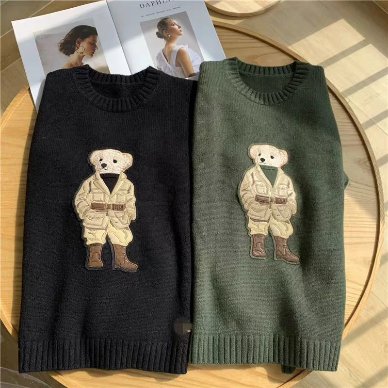 2022 New Womens Sweater Wool Winter Soft Basic Women Cotton RL Bear Cashmere Pulls Fashion Knitted Jumper Top Sueters De Mujer