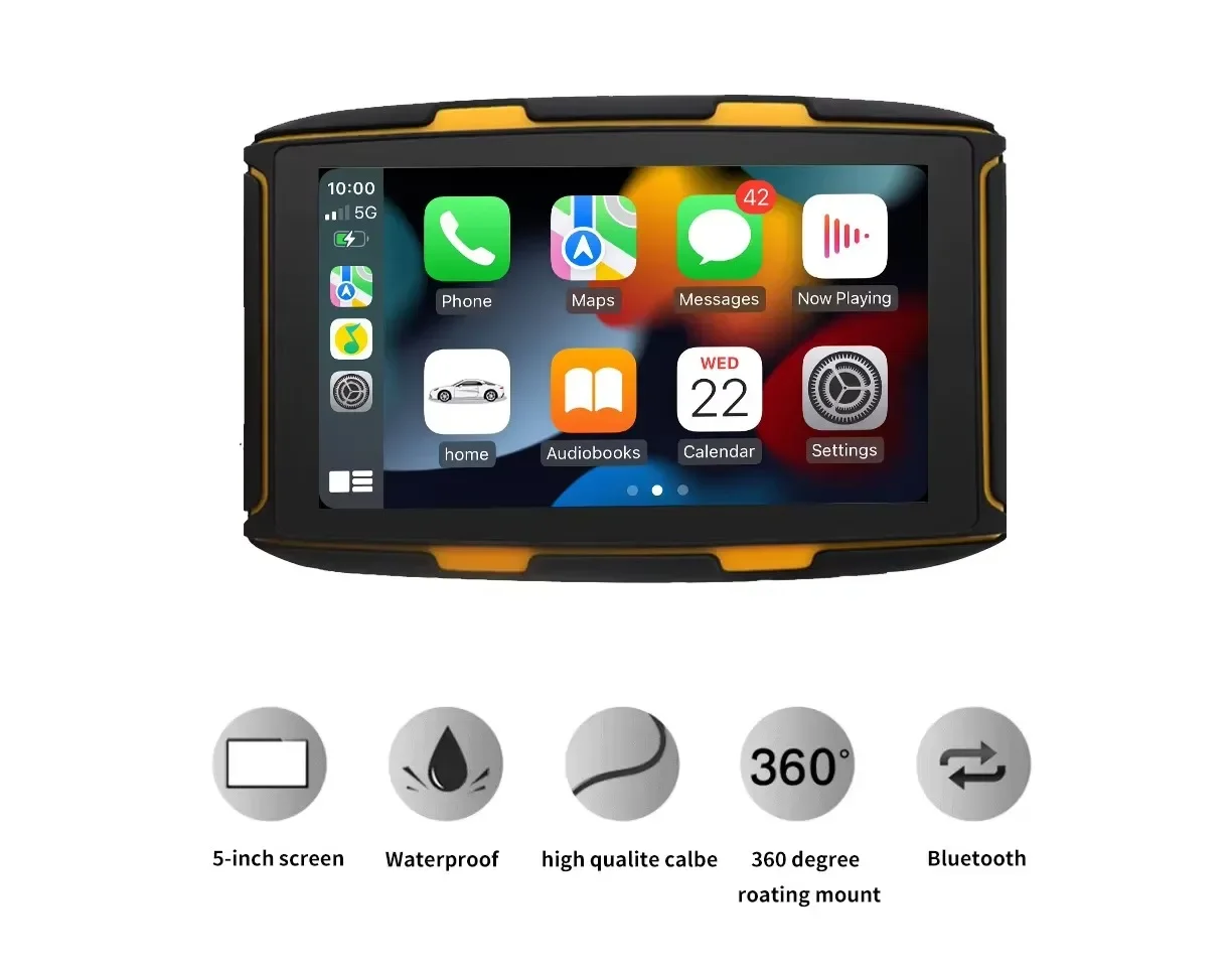 KARADAR MT5008 5-Inch Waterproof Motorcycle Touch Screen GPS &ndash; CarPlay & Android Auto motorcycle gps navegador gps moto