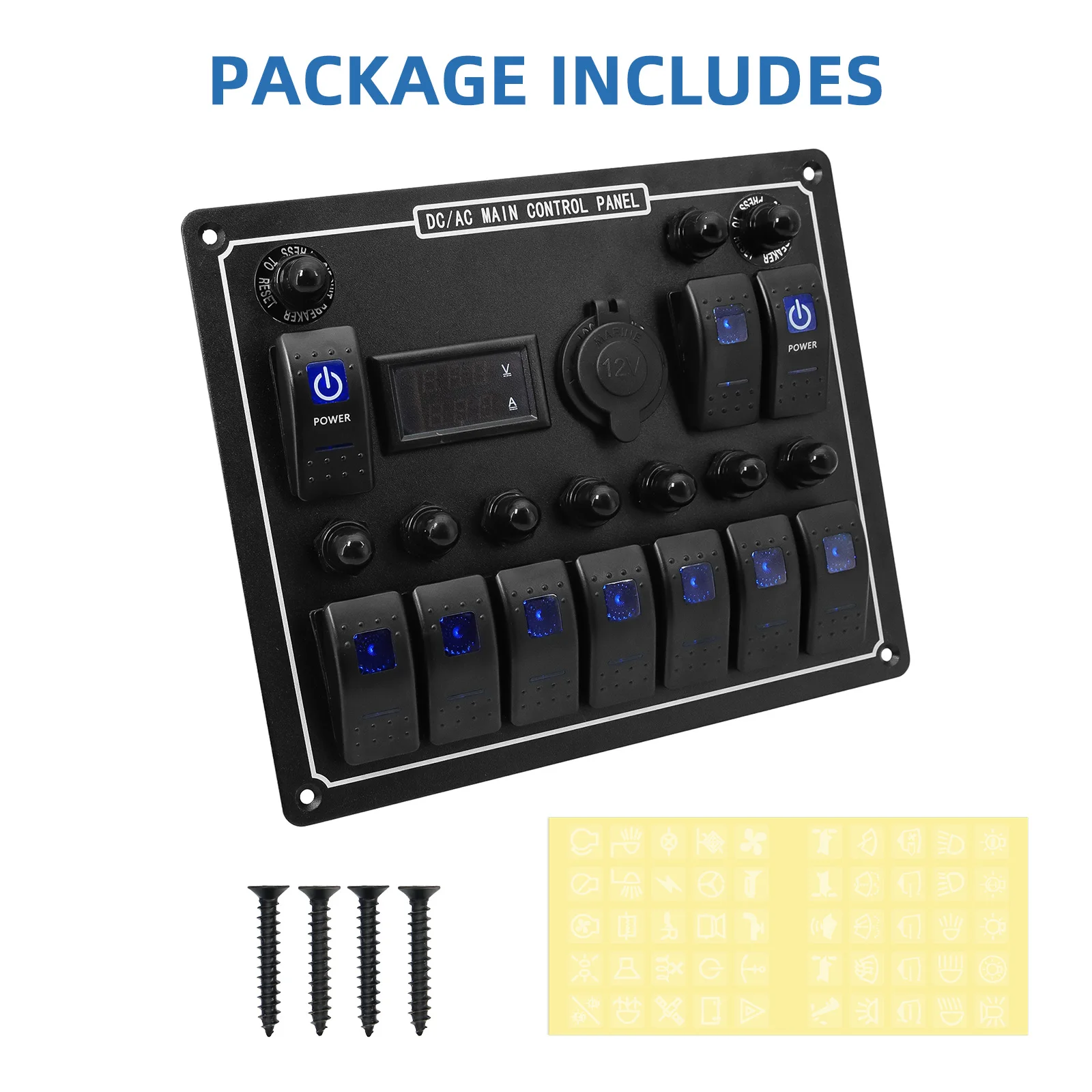 Single 1 Gang On-Off 12 Volt Black Light Switch - RV Camper