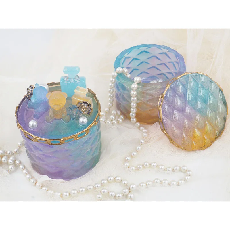 Diy Crystal Epoxy Resin Mold Diamond Storage Box Jar Jewelry Oranments  Mirror Silicone Mold For Resin Aromatherapy Making - Resin Diy&silicone Mold  - AliExpress