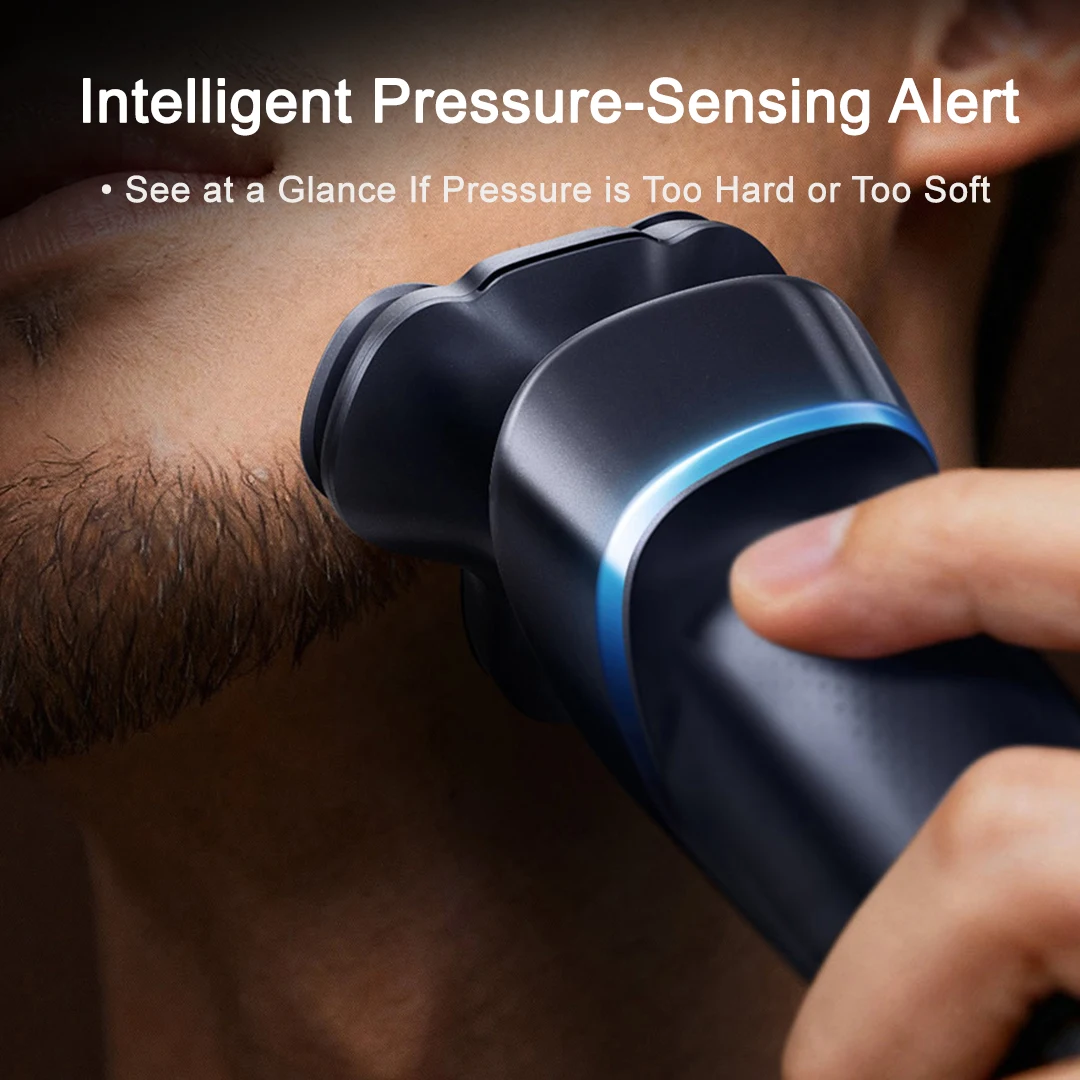 미지아 전기면도기 프로 ? 듀얼 링 락, 360도 °   플로팅 헤드, 스마트 컬러 디스플레이, IPX8 방수(습식 및 건식), USB-C, 롱 배터리 면도기