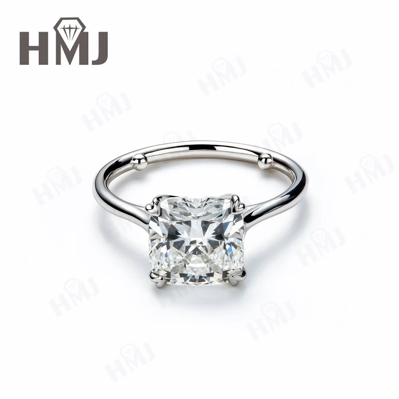 3ct Verlobungsring mit Laborgezüchtetem Diamanten DEF-Farbe VS/VVS-Reinheit Kissenförmiger Schliff CVD HPHT Echtes 14K Gold Ultimativer Glanz Brautschmuck – Detail 5