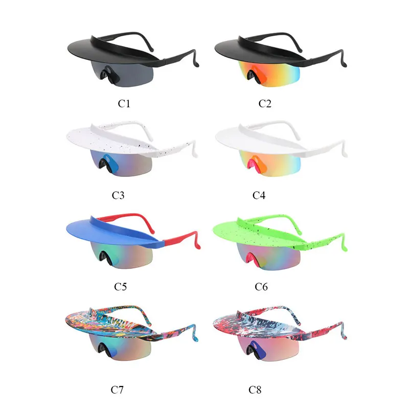 Nouvelle visière de protection solaire surdimensionnée monobloc pour le cyclisme et les sports de plein air, pour hommes. Visière colorée._voghion.com