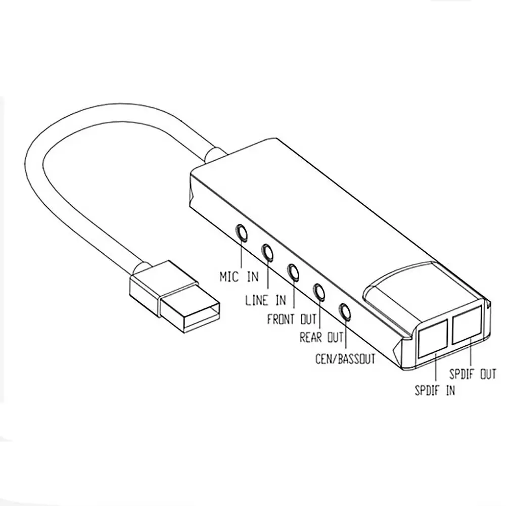 Aluminium Alloy USB Sound Card 6 Channel Professional 5.1 Optical External Audio Card Converter CM6206 Chipset for Laptop PC