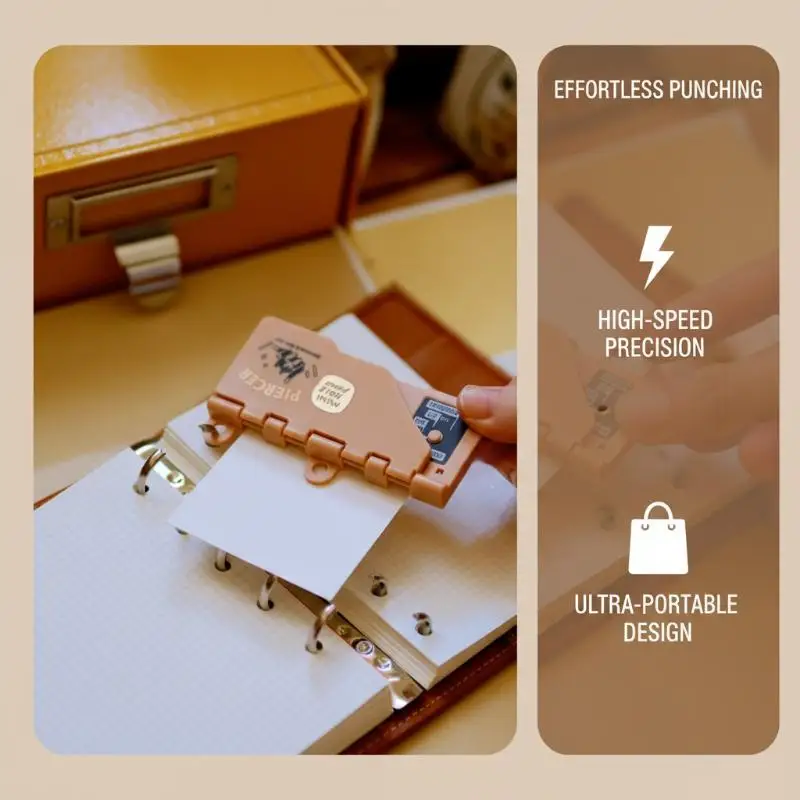 1Pcs 루스 리프 노트북 M5/A7 휴대용 바인더 펀칭기 3홀 4mm 카드 홀 펀치 사무용품