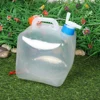 Portable Folding Bucket with Faucet Large Capacity Foldable Drinking Water Bucket Clear Water Storage Jug for Emergency Survival 2