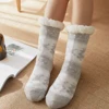 Winter Warm Socks Women penguin Plush Soft Female Non Grip Floor Slippers Short Sock Fuzzy Fluffy Deer Elk Bear Christmas Gift 3