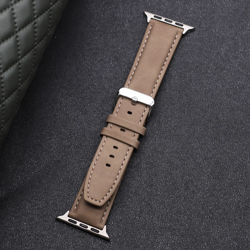 Elegant Leather-Silicone Hybrid Watch Band Bracelet