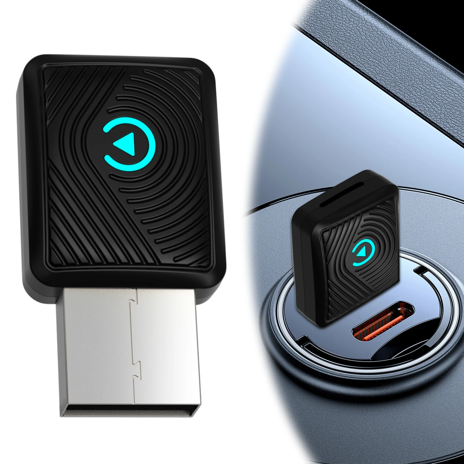BT 5.3 2-in-1 무선 CarPlay 안드로이드 오토 어댑터 무선 안드로이드 오토 차량용 어댑터 & Apple iPhone 8+ 및 안드로이드용 CarPlay