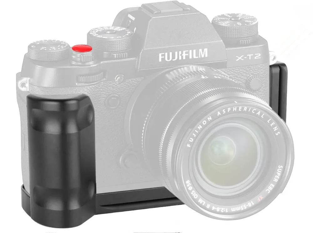 퀵 릴리스 L 플레이트 홀더 핸드 그립 삼각대 브래킷 및 Fujifilm X-T4 XT4 X-T3 X-T2 XT3 XT2용 오목 셔터 릴리즈 버튼