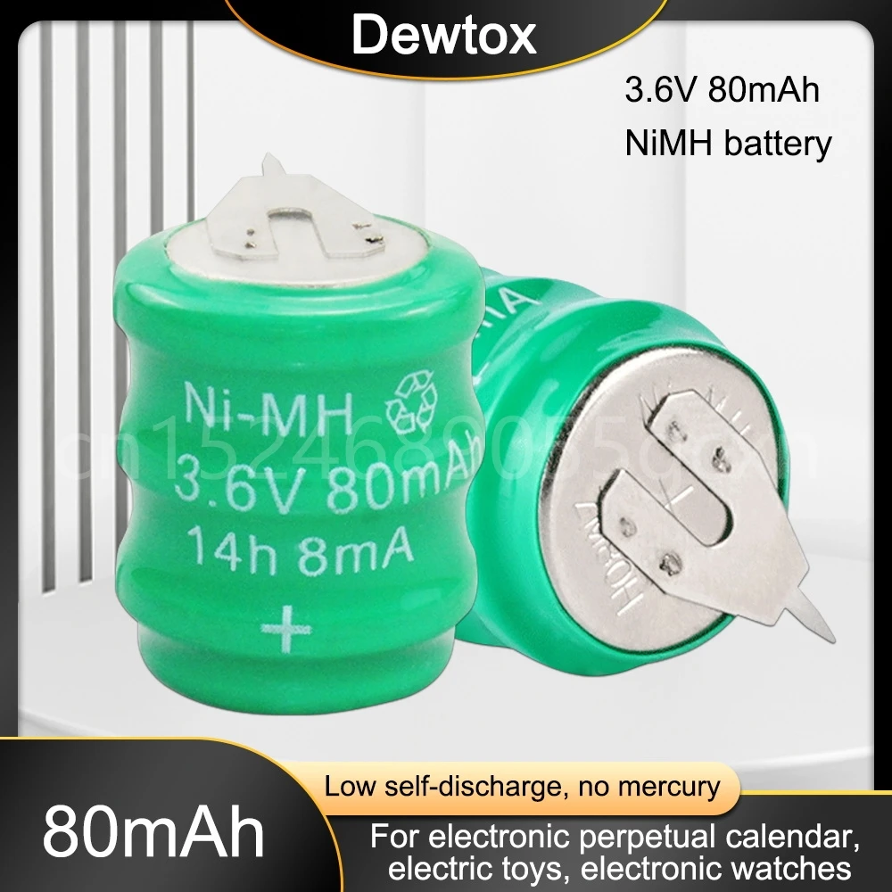 80mAh36VNiMHRechargeableButtonCellwithWeldingPinforFor