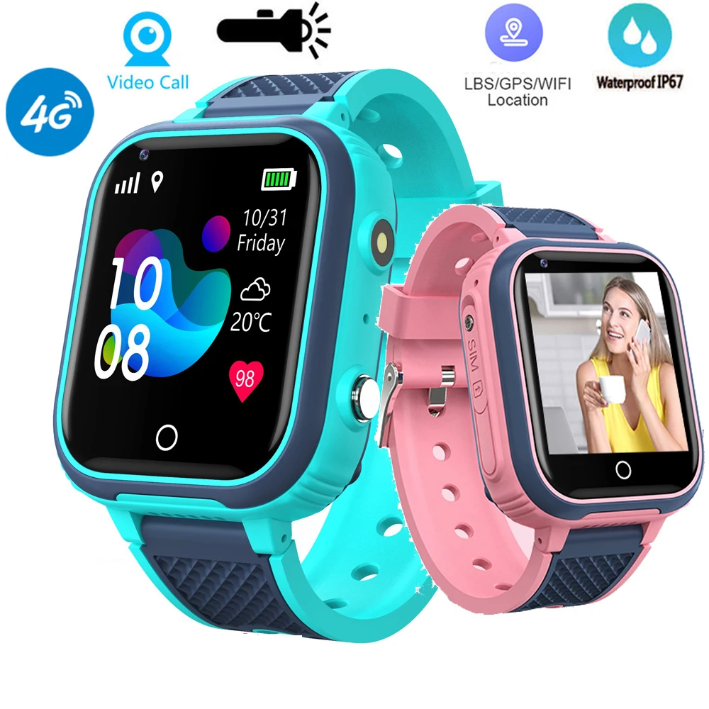 스마트 워치 어린이용 방수 스마트 워치, GPS, 4G, LT21, 와이파이 트래커, 영상 통화, 전화 통화 모니터, 안드로이드 ios용