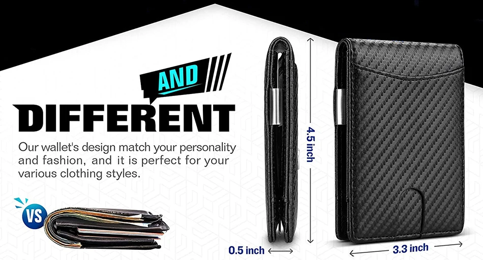 Slim Profile Compact Wallet Side View