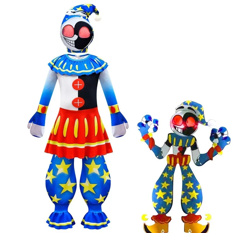 Moondrop Fnaf Sun Clown Cosplay Bambini Tute Costumi Di Halloween Per Bambini Moondrop Sunrise Fnaf Carnival Costume Cosplay