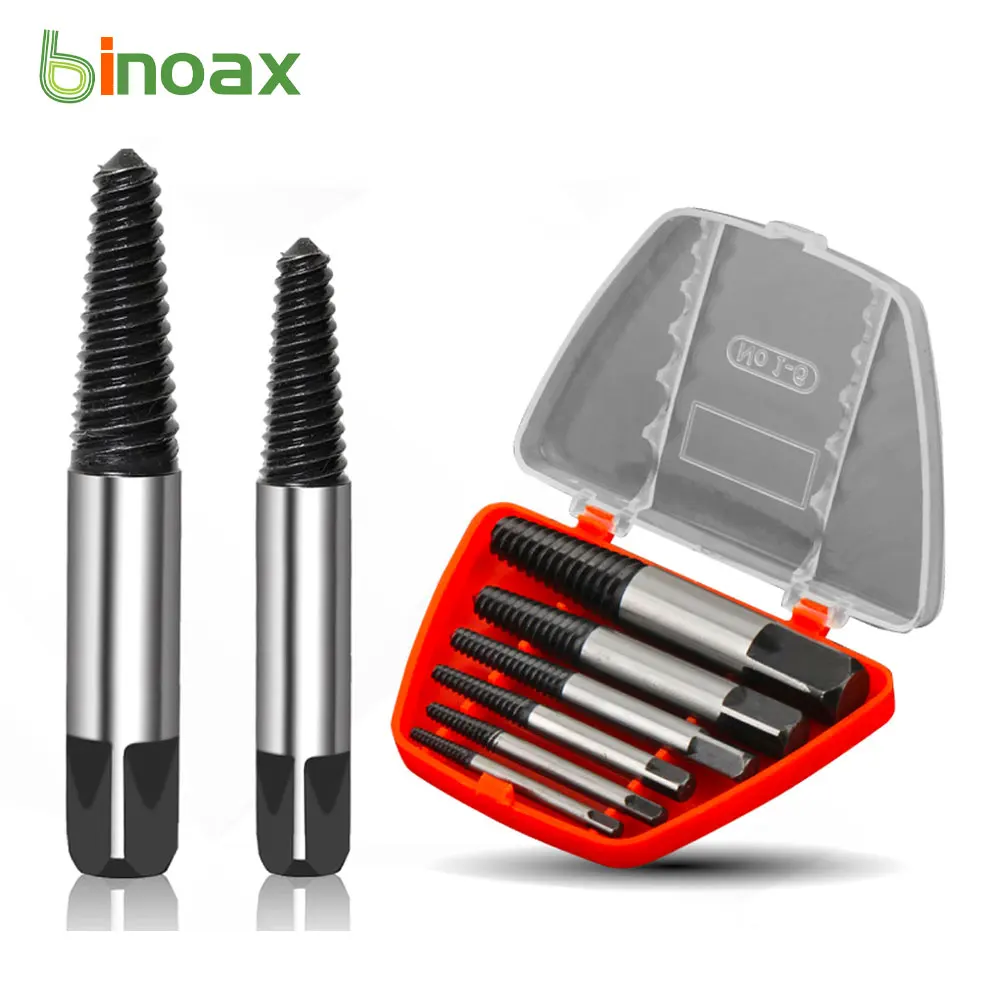 

Binoax 5/6Pcs Damaged Screw Extractor Drill Bit Set Stripped Broken Screw Bolt Remover