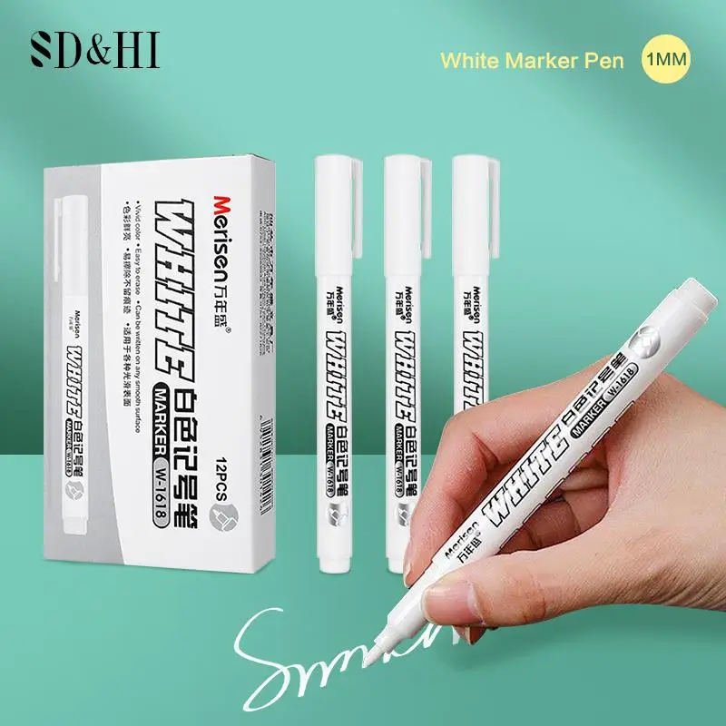 For Metal Long Head Marker Pen Oily Waterproof White Permanent Marker for  Wood Plastic Leather Extreme Deep Hole Metal Marker - AliExpress