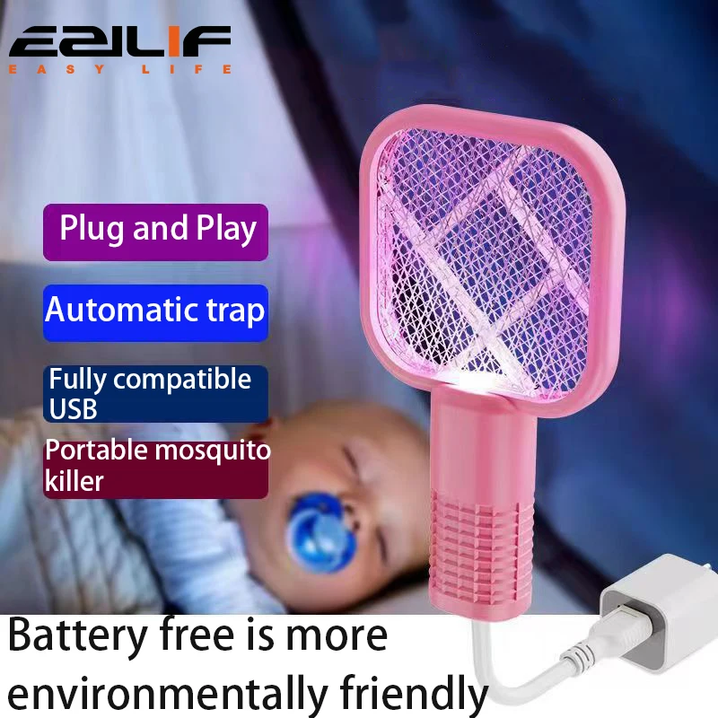 USB-Mücken klatsche Falle Schädlings bekämpfung Elektro schock Mini Mücken vernichter Lampe tragbare UV-Licht Fliegen wanze Zapper Sommer