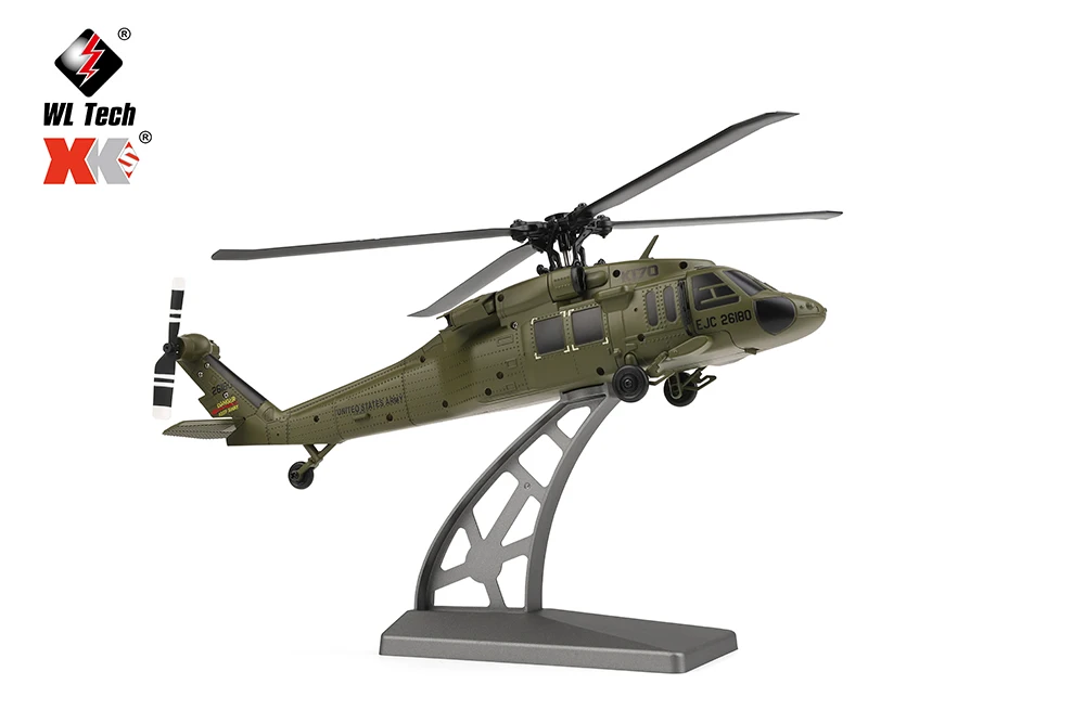 S3a7c5cc53d12477984895ca843be00d1Z Wltoys K170 UH 60L RC Plane 2.4G 4CH 6 Axis Gyro Brushless Motor Military Green Helicopter RTF And XK K170 Birthday Gift for Kid