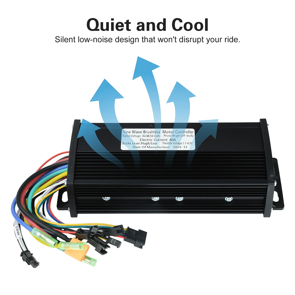 1000W-2000W Electric Vehicle Controller 36V 48V 52V 60V Sine Wave Three-Mode Brushless Motor Controller for Electric Bicycles