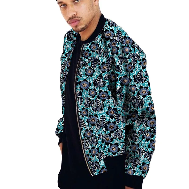 

African Print Men's Bomber Jacket Male Outfit Baseball Style Short Coat Customized