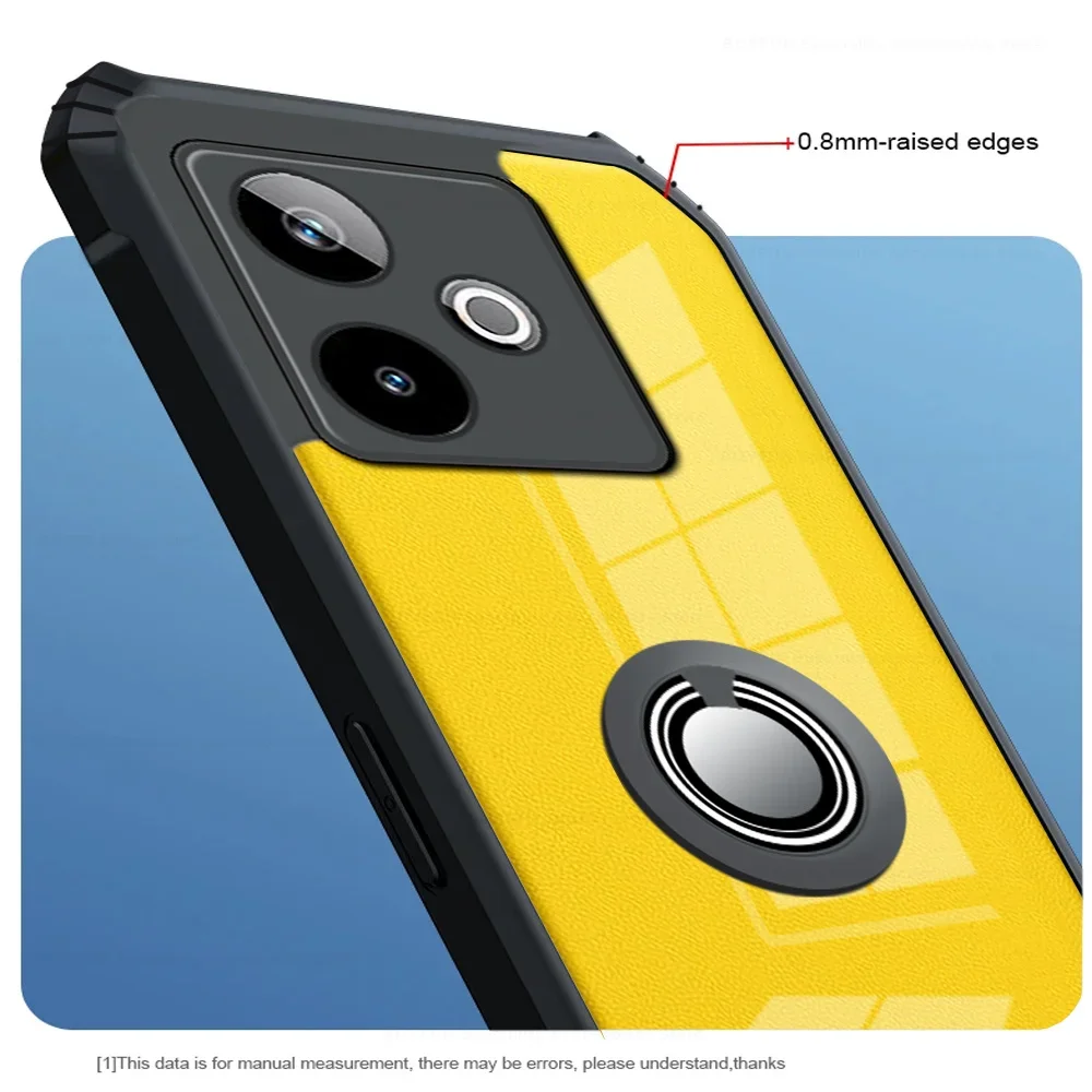 Enhanced Acrylic Magnetic Ring Holder Phone Case - Durable TPU+ PC Hard Back Protective Shell