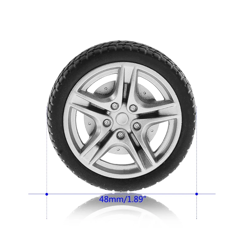 

4pcs 48mm Simulation Rubber Wheel Tire Wheel Toy Model DIY Spare Parts