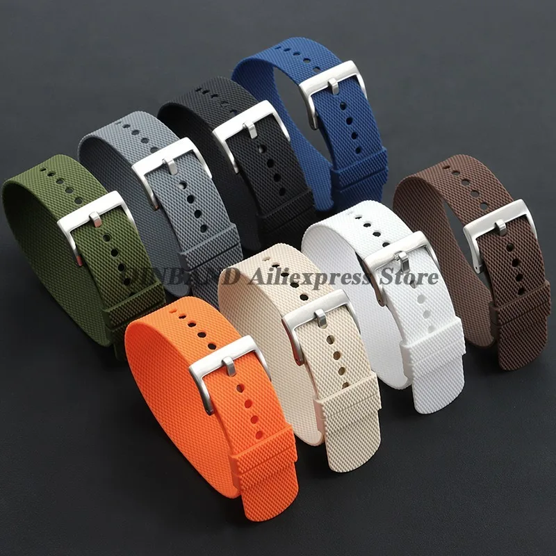 Silver, Black, and Rose Gold Silicone Watchband with Metal Pin Buckle