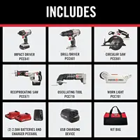 PORTER-CABLE PCCK617L6 20V MAX* Lithium Ion 6-Tool Combo Kit with Free USB Device 2