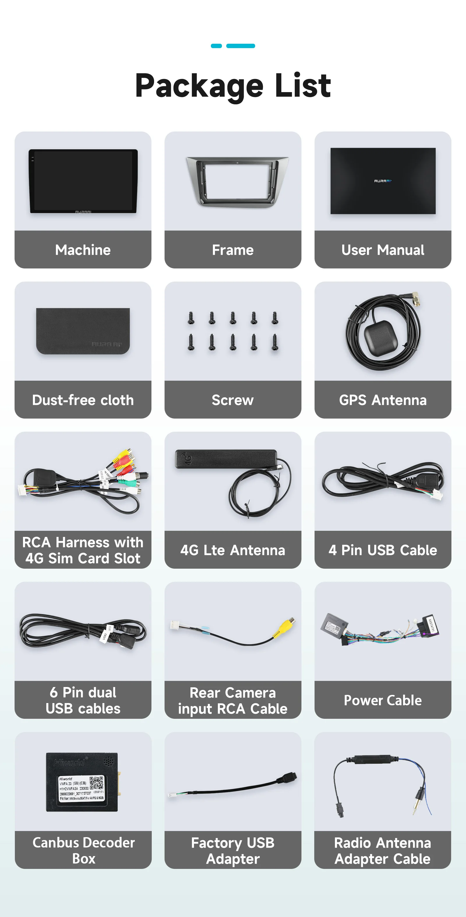 8G+256G AURAAI 2K Bildschirm für Seat Altea 2004 - 2015 Toledo 2004 Autoradio CarPlay Android Auto 4G WIFI GPS BT DSD ADAS Dual-Mikrofon – Detail 37