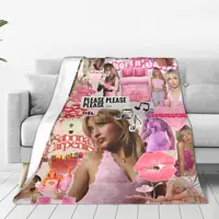 Singer Sabrina Carpenter Blankets Pop Music Flannel Funny Soft Throw Blankets for Chair Covering Sofa Textile Decor 2