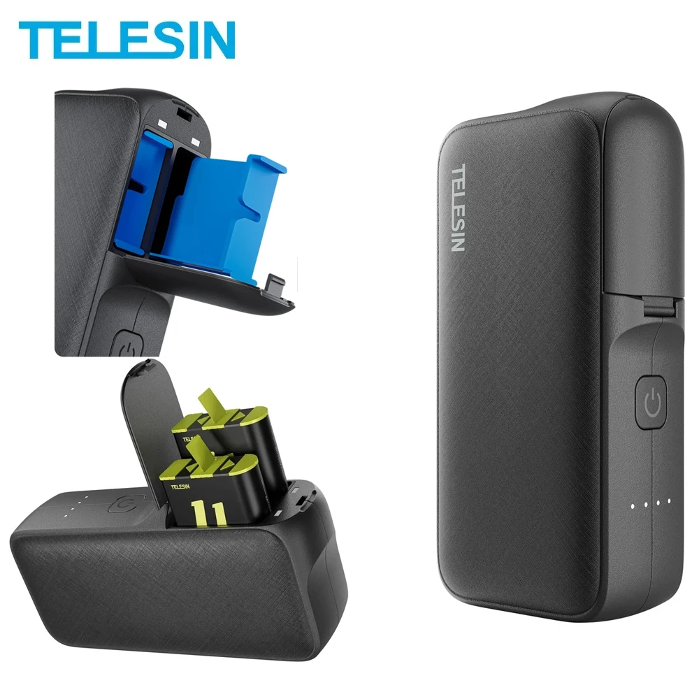 TELESIN 10000mAh Powerful Power Bank for iPhone 14 13 12 GoPro 11 10 9 8 7 6 5 Fast Charge Battery Portable Powerbank| | - AliExpress