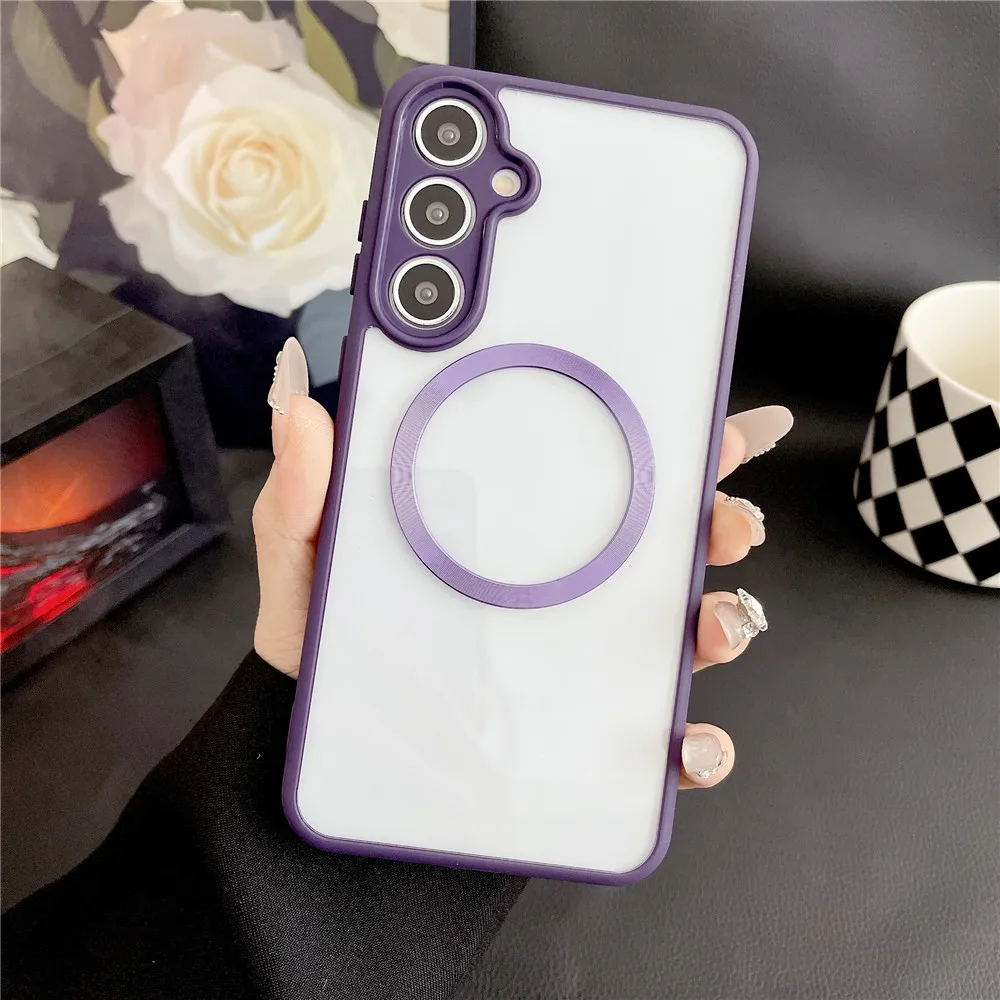 MagSafe-Compatible Clear Armor Magnetic Wireless Charging Phone Case with Hard Acrylic Cover
