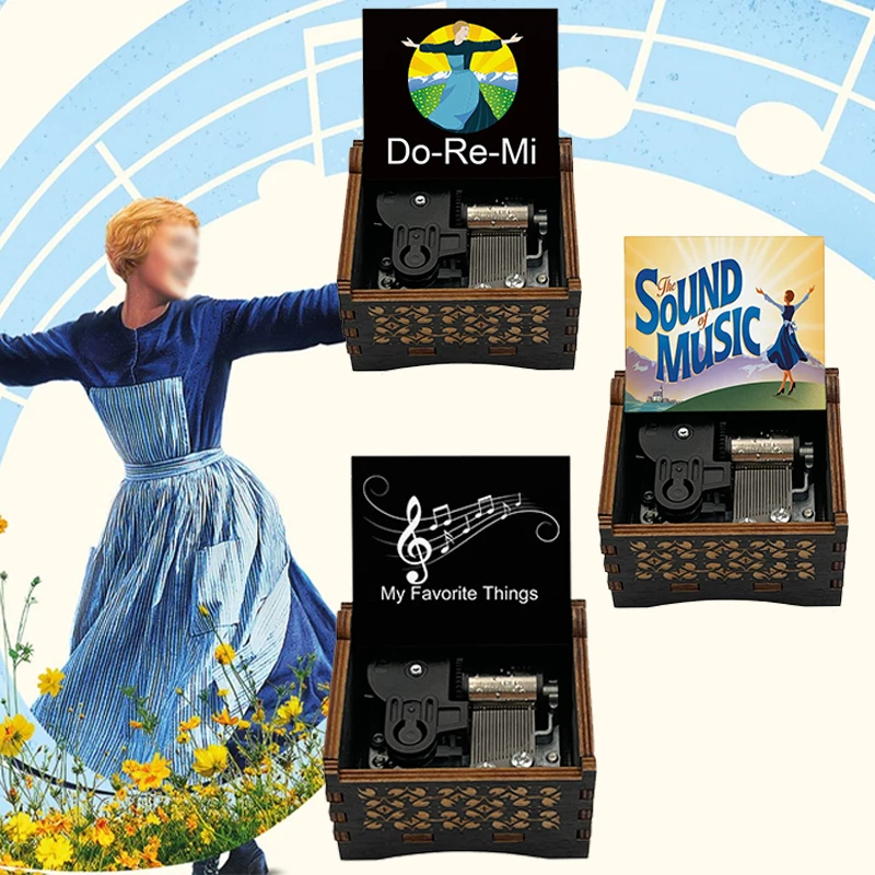 Charming Wooden Music Box with Famous Movie Melody