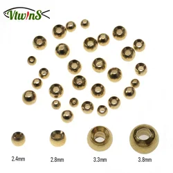 Vtwins 2.4mm-3.8mm Fly Tying Materials Brass Beads Nymph Head Ball Stonefly Streamer Bugs Fly Hook Tying Materials Accessories