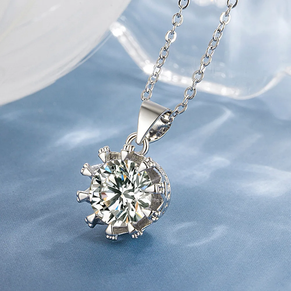 European Hyperbole 925 Sterling Silver New Ladies Fashion Jewelry Temperament Zircon Crystal Charm Pendant Necklaces For Women