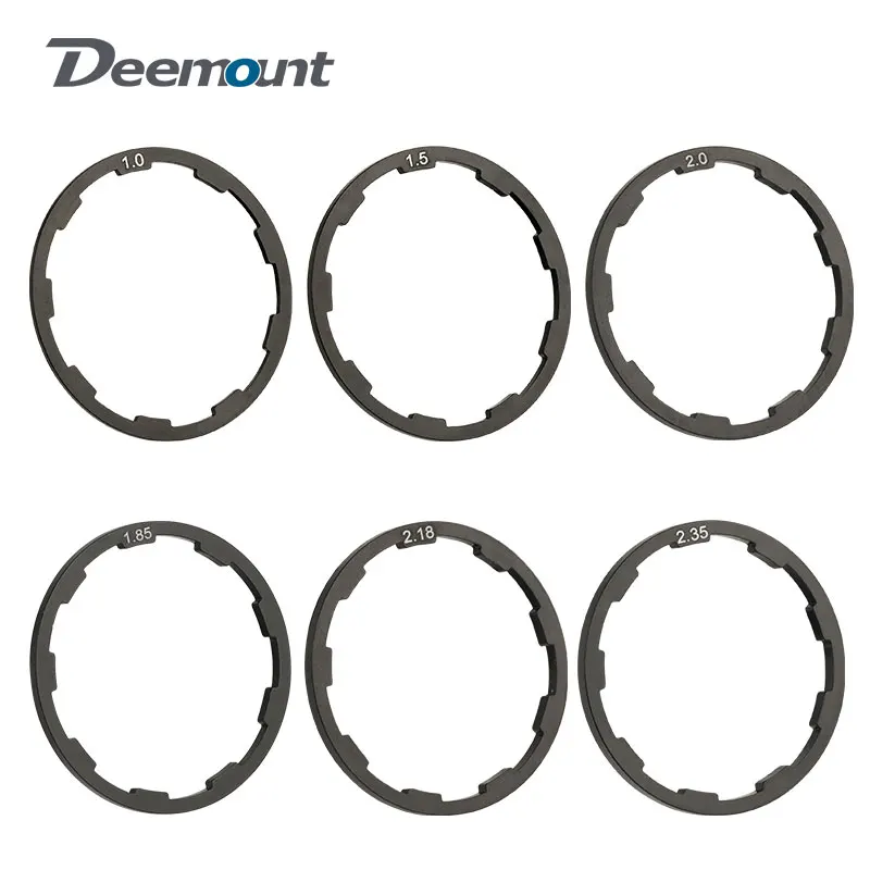 Deemount 허브 스페이서 알루미늄 와셔, 플라이휠 타워 베이스 스페이스용 9 노치 플랫 링, 마이크로 조정, 1-1.5-1.85-2-2.18-2.35mm