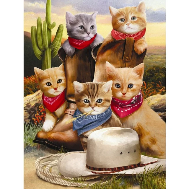 Animal 5D Diamond Painting Parrot Cat Dog Diamond Mosaic Animal Bird Rhinestone Embroidery Full Round Diamond Cross Stitch Kit CY-DW04288AE6