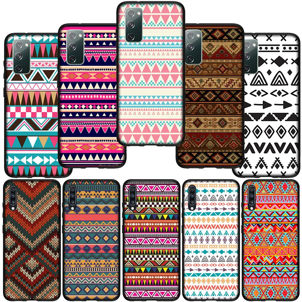 Texture Aztec Tribal Tribal Tribe Custodia Colorata Per Samsung Galaxy Note 20 Ultra 10 S10 Lite S9 Plus A71 A70 A02S A11 A6